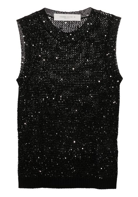 Black Melyssa sequin-embellished knitted top Golden Goose - women